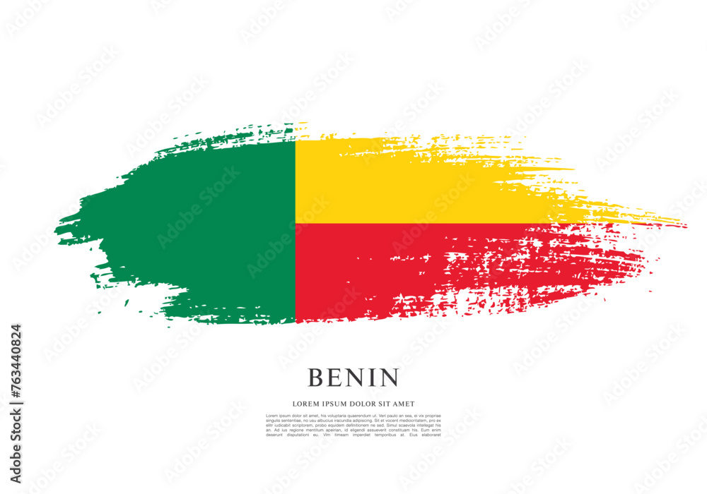 Obraz premium Flag of Benin vector illustration