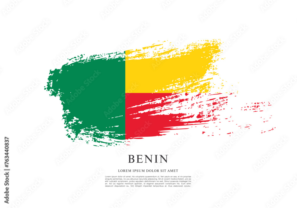 Obraz premium Flag of Benin vector illustration