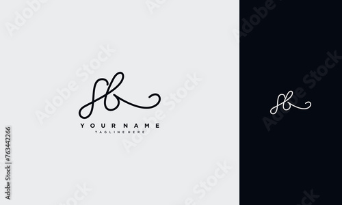 initial letter SB handwriting and signature logo Typography Vector design Template