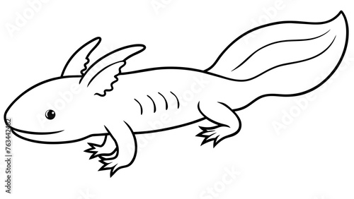 Fototapeta Naklejka Na Ścianę i Meble -  Axolotl Vector Illustration Dive into Captivating Artistry