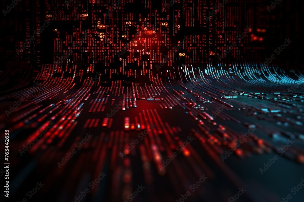 Computer code on a dark technology backdrop. Technology, futuristic concept Computer code on a dark technology backdrop. Technology, futuristic concept