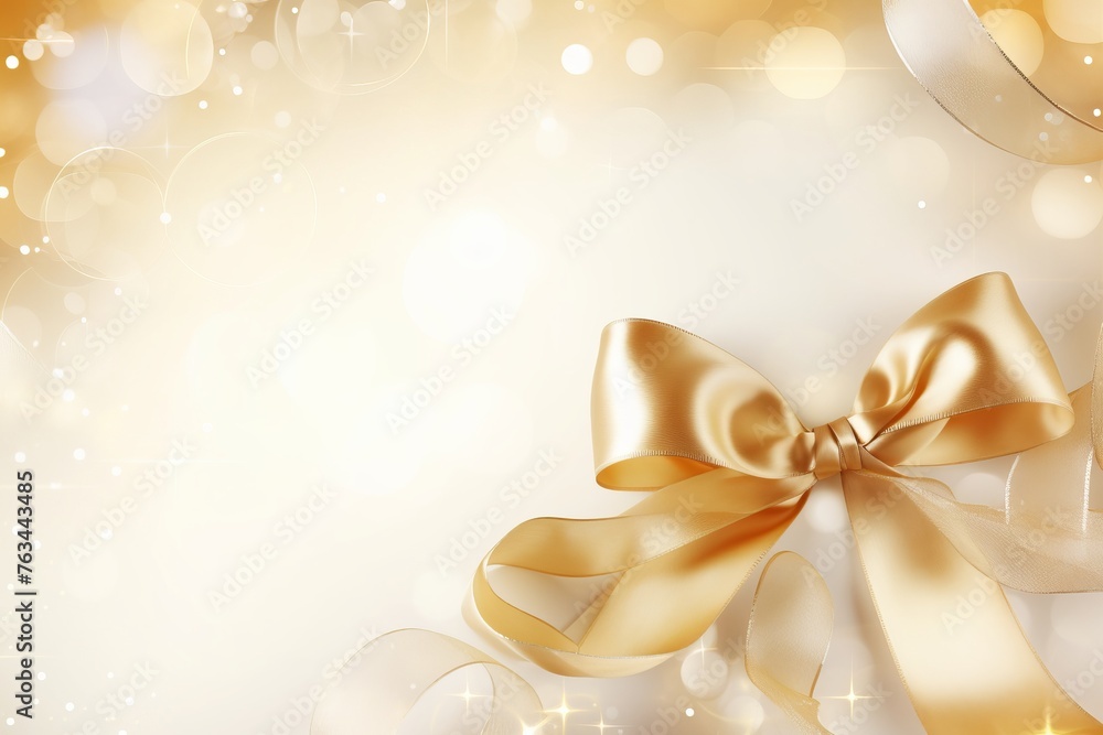 Golden bow on a clean white background Golden bow on a clean white background
