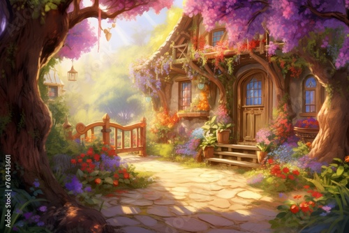 Embrace the beauty of the sunlit months with  inviting and cheerful background © KerXing