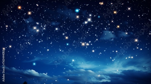 Shooting star brightens dark starry night sky, revealing celestial beauty in the galaxy © Aliaksandra