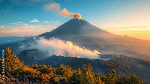 Smoke in the volcano