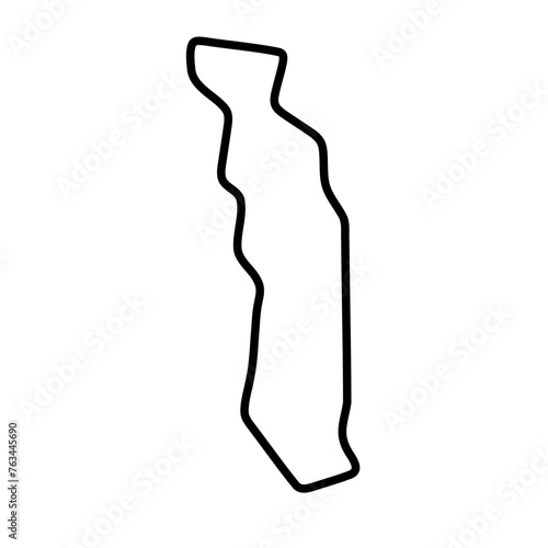 Togo country simplified map. Thick black outline contour. Simple vector icon