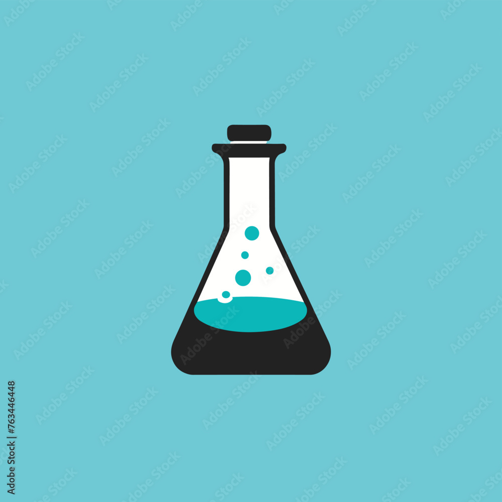 Lab flask chemical test tube scientific concept vector illustration