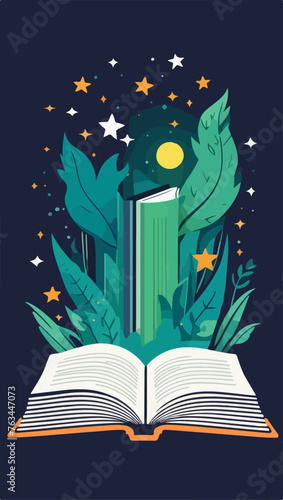 1709858Reading Enthusiast Illustration