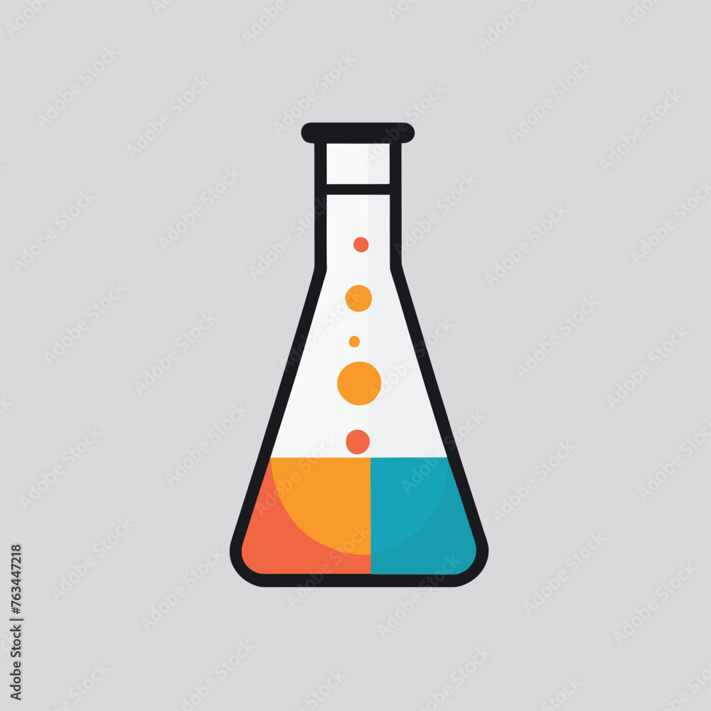 Lab flask chemical test tube scientific concept vector illustration Lab flask chemical test tube scientific concept vector illustration