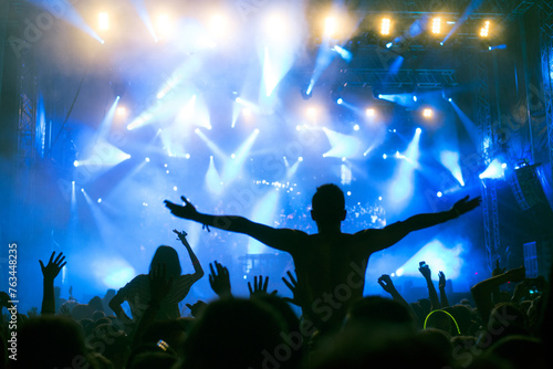 Wallpaper Mural Crowd cheering and watching a band on stage, blurred motion, shallow DOF. Torontodigital.ca