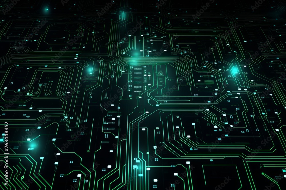 Abstract circuit board backdrop for tech projects. Digital technology background