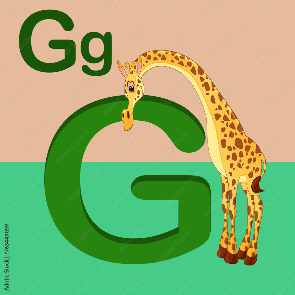 alphabet letter G, G for Giraffe . ABC TO Z , Colorful animal alphabet ...