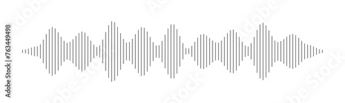 Sound wave pattern. Audio waveform for radio, podcast, music record, video, social media.