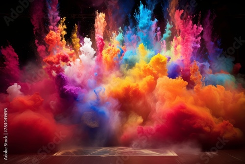 Brilliant bursts of light and color create an energetic and celebratory atmosphere