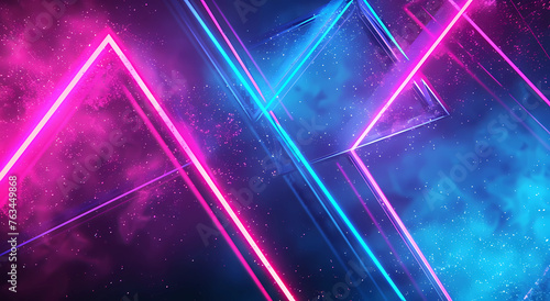 neon light beams create an abstract background