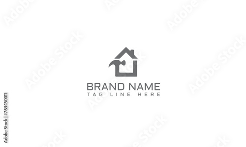 Collection of the hand drawn home, house logos, icons, gardens and cabins. Vector