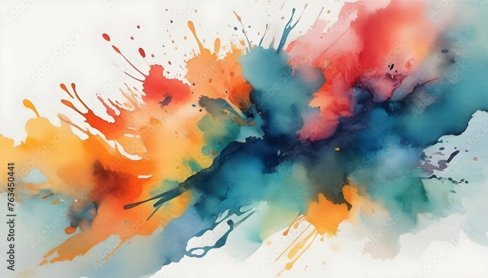 Artistic Abstract Watercolor Painting With Vibran Upscaled 4