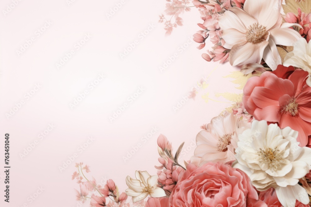 Elegant and sophisticated social media background with delicate floral arrangements