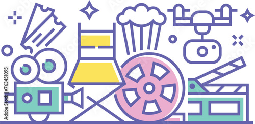 filming and cinema illustration