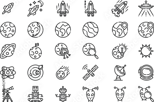 Astronomy and space icons