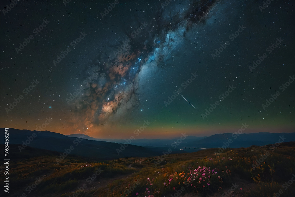 Fototapeta premium The cosmos filled with countless stars