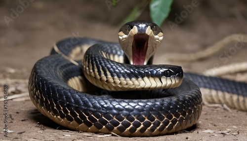 A King Cobra With Its Body Coiled Tightly Ready T Upscaled 4