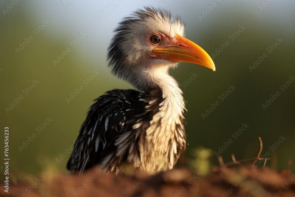 Obraz premium Yellow billed hornbill chick