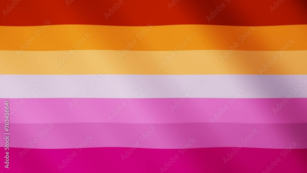 3d Lesbian LGBT community Pride waving flag. Rainbow Homosexuality sunset wlw sign isolated background. Gay rights. Seamless loop animation 30fps 4k 3d Lesbian LGBT community Pride waving flag. Rainbow Homosexuality sunset wlw sign isolated background. Gay rights. Seamless loop animation 30fps 4k