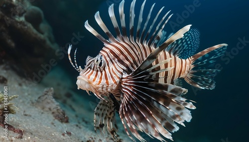 A Regal Lionfish Displaying Its Ornate Fins And Ve Upscaled 4