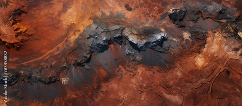 A desert landscape featuring a distant mountain