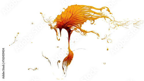Abstract orange Aqua Art Brushing Creativity