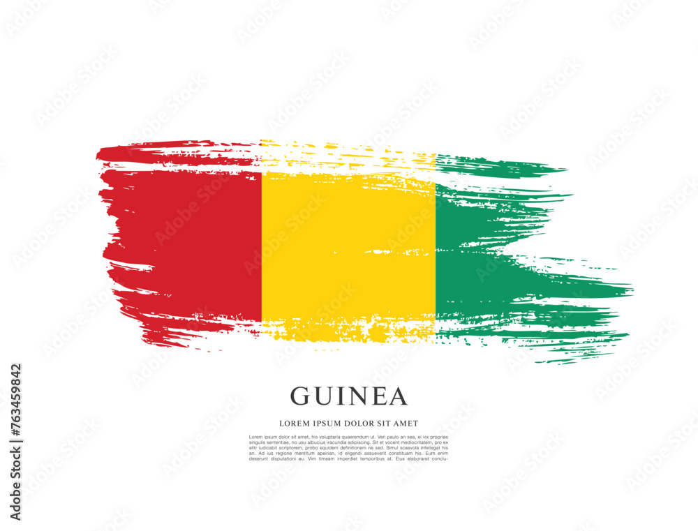 Obraz premium Flag of Guinea vector illustration