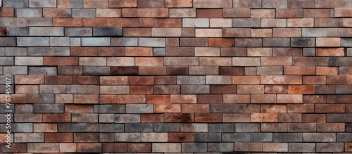 Close up of brown brick wall with many bricks