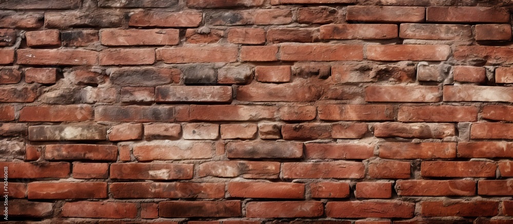 Fototapeta premium A brick wall with a small hole in the middle