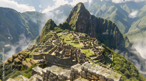 Machu Picchu, an ancient city atop a mountain in Peru. Spectacular views, stunning stone architecture. It's like something out of a comic book. 