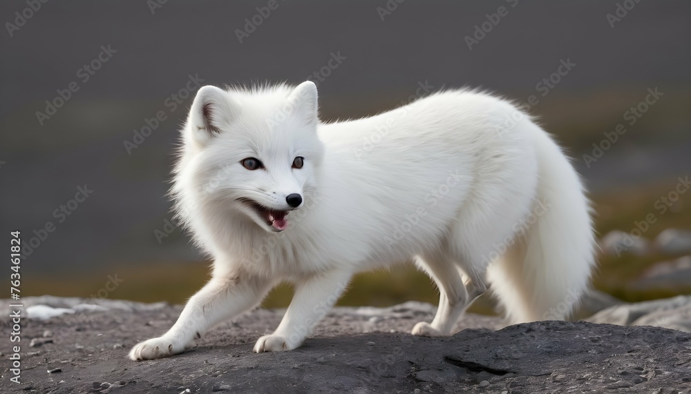 An Arctic Fox With Its Tail Twitching In Excitemen Upscaled 4