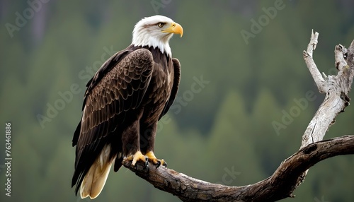 An Eagle Perched High Atop A Tree Branch Upscaled 4