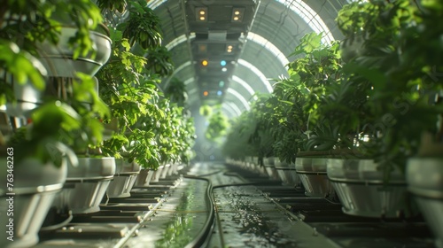 Hydroponic system: This system grows plants without using soil. Plants receive water and nutrients through circulating water. This saves a lot of water, fertilizer and space. 