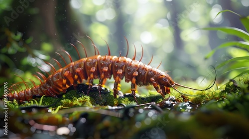 (Giant centipede) A centipede with up to 200 long legs. photo