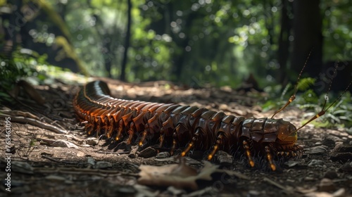 (Giant centipede) A centipede with up to 200 long legs.