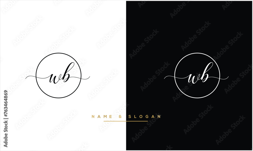 WB, BW, W, B, Abstract Letters Logo Monogram WB, BW, W, B, Abstract Letters Logo Monogram