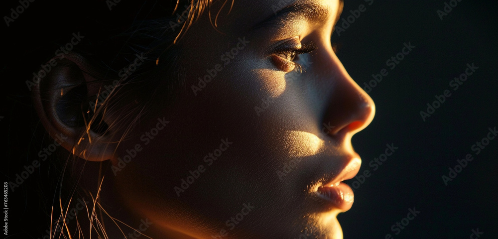 Right profile of a woman's face