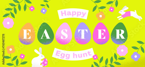 Colourful easter spring banner (ID: 763467278)