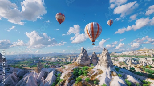 Balloon land, floating above the sky Take in the spectacular view of Cappadocia's limestone chimneys. Experience a hot air balloon ride like no other.