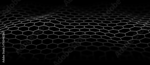 Abstract background of lines. Hexagon cyber structure. Big data stream. 3d rendering