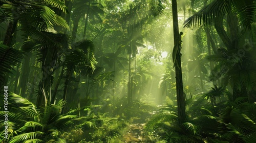Amazon forest, land of mystery It is full of rare plants and wildlife. Experience an adventure unlike any other. First person view realistic daylight view 