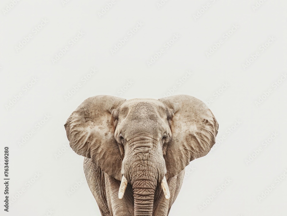 Obraz premium An elephant is standing in the middle of a vast field