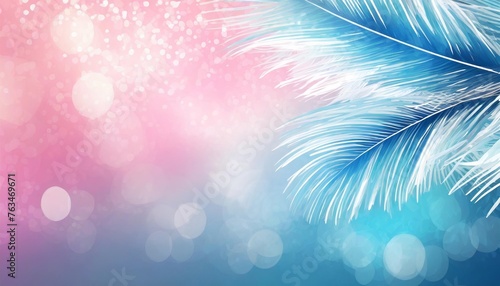 beautiful feathered surprise special occasion pink blue background ideal for a birthday new baby anniversary new year announcement flowing background with copy space and off centre white light burst photo