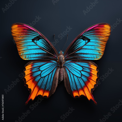 colorful butterfly top view of wings