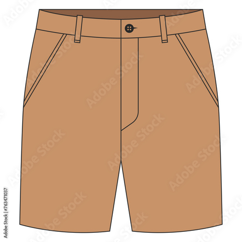 Mockup chino short pant front view